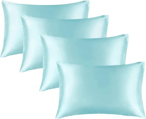 Miniatura 44 de Bedelite Funda de almohada de satén para el cuerpo, súper suave y refrescante, para el cabello y la piel, transpirable, sedosa y larga, 20 x 54 Rosa