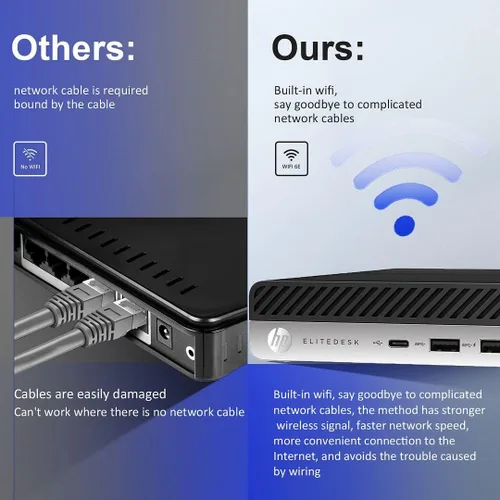 Miniatura 4 de HP Micro PC EliteDesk 800 G4 Windows 11 Tiny Desktop, i5 Hexa-Core Mini Business Computers 16GB Ram 256GB NVMe M.2 SSD, WiFi, BT, HDMI, DP, USB-C