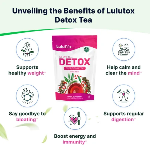 Miniatura 3 de LULUTOX Té Detox - Mezcla de hierbas con diente de león, ginseng y jengibre, soporta un peso saludable, salud digestiva, vegano, totalmente natural