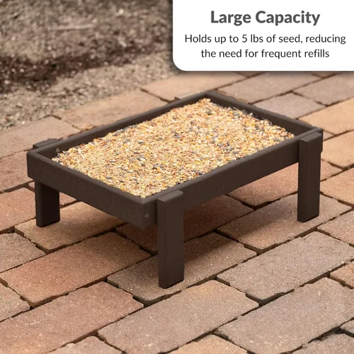 Miniatura 5 de Comedero para pájaros de plataforma DutchCrafters Amish hecho en Estados Unidos, comederos de pie libres para pájaros silvestres al aire libre