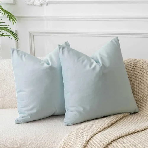 Miniatura 32 de Juspurbet - Juego de 2 fundas decorativas de terciopelo para cojines, fundas suaves para sofá, cama o sillón con cremallera oculta, para sala