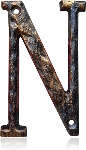 Miniatura 20 de Números y letras de casa de 5.5 pulgadas, número de dirección de casa de metal de hierro fundido altamente visible para buzón de oficina de calle