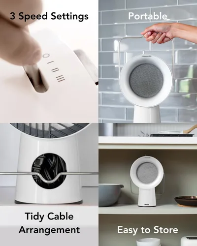 Miniatura 3 de AirHood Campana extractora con cable Extractor de cocina portátil con 2 filtros de aire de carbón activado y filtro de aceite de acero inoxidable