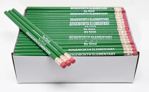 Miniatura 10 de Pencil Guy Lápices redondos negros mate impresos personalizados, 500 por caja, color negro mate