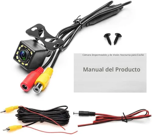 Miniatura 6 de Cámara de visión trasera impermeable Camecho para vehículo, cámara trasera de visión nocturna con 12 LED, ángulo amplio de 170 grados, cámaras