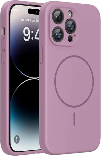 Miniatura 16 de Miracase - Funda magnética diseñada para iPhone 14 Pro Max, de silicona líquida, a prueba de golpes, con protector de pantalla y protección