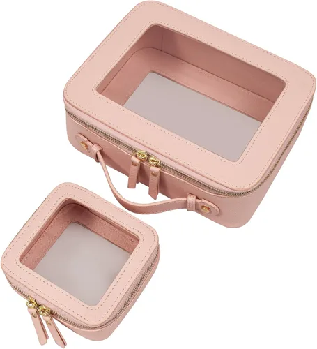 Miniatura 22 de LETGO Bolsas de Maquillaje Transparentes, Bolsa de Aseo Aprobada por la TSA con Cierre, Organizador de Maquillaje Transparente de Gran Capacidad