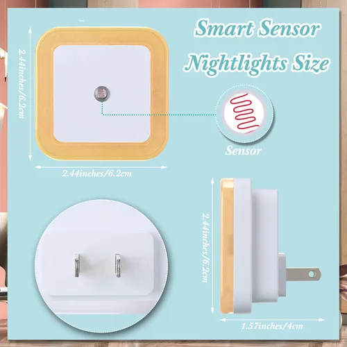 Miniatura 2 de Hortsun Paquete de 24 Luces Nocturnas LED que se Enchufan a la Pared con Sensor Inteligente de Oscuridad Automático, Luces Enchufables Automáticas
