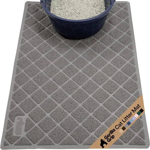 Miniatura 45 de Gorilla Grip - Tapete para atrapar la arena del arenero de gatos, 100% impermeable, fácil de limpiar, respaldo texturizado, suelos más limpios, se