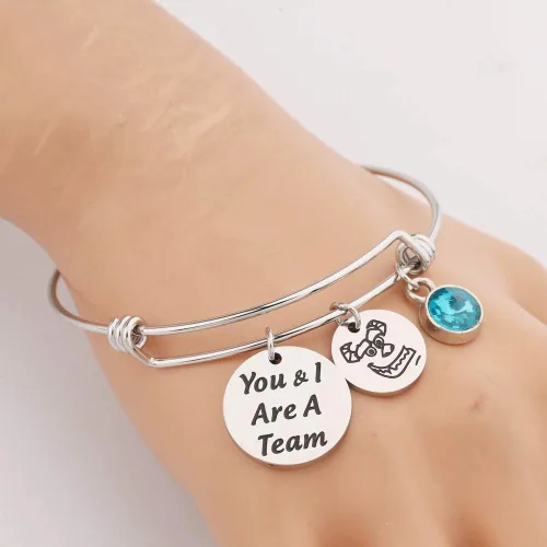 Miniatura 7 de KUIYAI Sulley and Mike Inspired You and I are A Team Bracelet with Monster Charm Fan Movie Team Gift Best Friend Metal