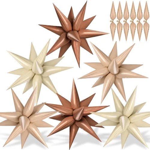 Miniatura 15 de 72 unidades de globos de estrella, grandes globos de cono de estrella metálicos de 26 pulgadas, globos de papel de aluminio de explosión colorida