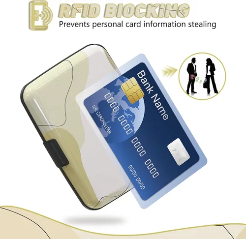 Miniatura 2 de ToLuLu Portador de Tarjetas de Crédito, Mini Billetera Pequeña de Aluminio RFID para Tarjetas, Estuche Delgado de Metal para Tarjetas