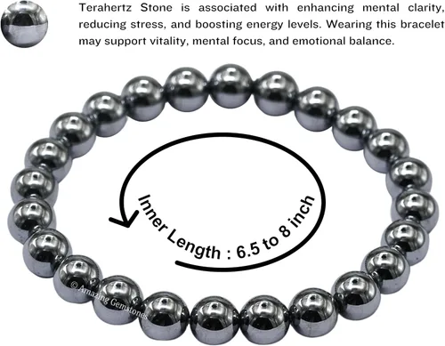 Miniatura 885 de Amazing Gemstone Pulsera de cristal para mujeres y hombres, pulsera de cristal curativo de protección, pulsera elástica con cuentas de piedras