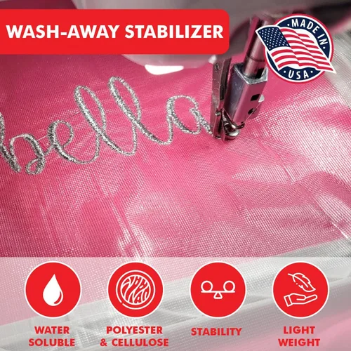 Miniatura 3 de Superpunch Wash Away - Estabilizador de bordado soluble en agua, rollo de 9 pulgadas x 10 yardas, película transparente para bordado a máquina