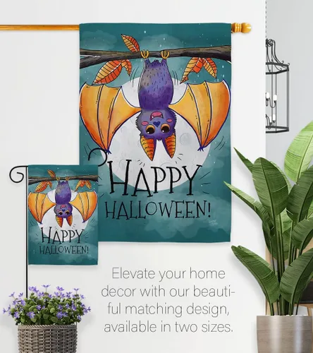 Miniatura 7 de Breeze Decor G162076 - Bandera decorativa vertical para jardín con diseño de murciélago y otoño de Halloween, 13 x 18.5 pulgadas, impresa en Estados