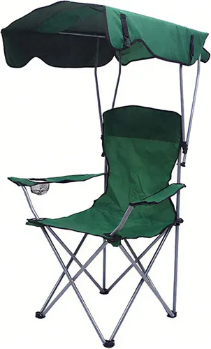 Miniatura 10 de Folding Fishing Chair Sun Shade Outdoor Reclining Chair Canopy Portable Camping Black 50 * 50 * 90/120CM