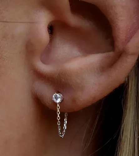 Miniatura 3 de MODRSA 20g 16g Tragus Piercing Jewelry Helix Earrings Threadless Flat Back Earrings for Women Forward Helix Cartilage Earring Tragus Jewelry Medusa