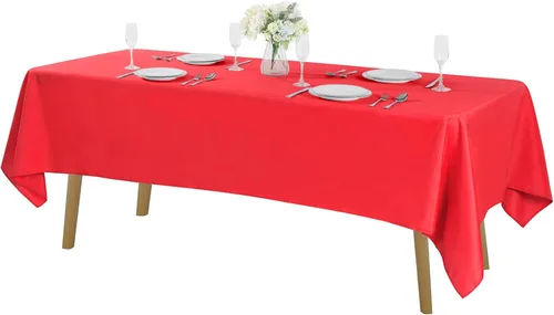 Miniatura 103 de Cupuamon - Mantel rectangular de 60 x 84 pulgadas, tela de poliéster lavable para decoración de bodas, fiestas, cenas y banquetes