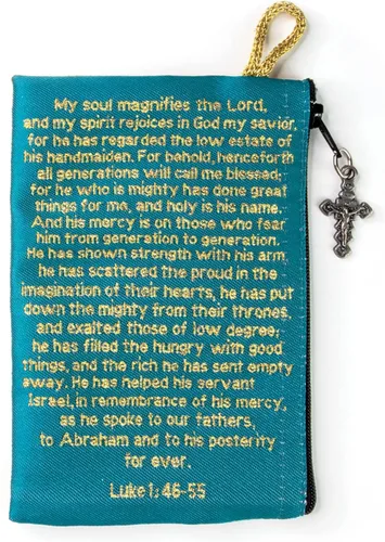 Miniatura 33 de Bolsa de rosario católico, estuche de rosario de bautismo para niños con números 6:24-26, versículo de la Biblia, 4 x 6 pulgadas, joyería y monedero