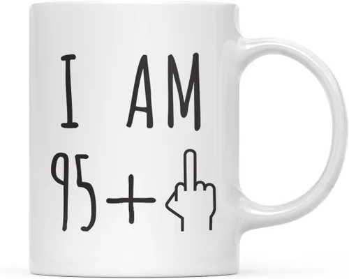 Miniatura 22 de Andaz Press Divertida taza de café de 11 onzas, regalo de broma de cumpleaños, I Am 49 + 1 dedo medio, 1 paquete, ideas de regalo de cumpleaños 50