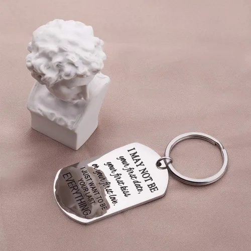 Miniatura 4 de Llavero de regalo para parejas, con texto en inglés "NovioNovioNoviaNoviaAmor Llavero para Él, Mujeres Hombres ella Cumpleaños de Boda Grabado