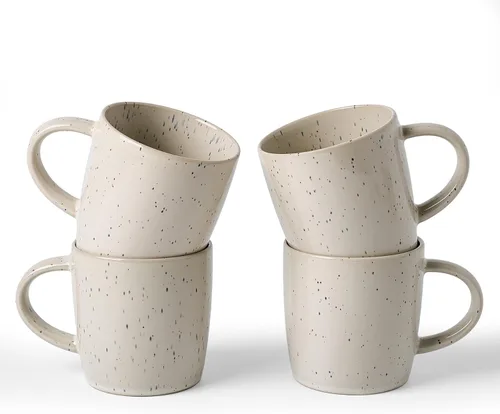 Miniatura 41 de famiware Mercury - Tazas de café de 13 onzas, juego de 4 tazas de café con asa, tazas para café con leche, té caliente, capuchino, moca, cacao, negro