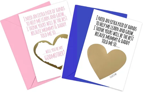 Miniatura 15 de Tarjeta para raspar con texto en inglés «Will You Be My Godmother Godfather Scratch Off», tarjeta para promoción de Tia y Tio a Padrinos de parte