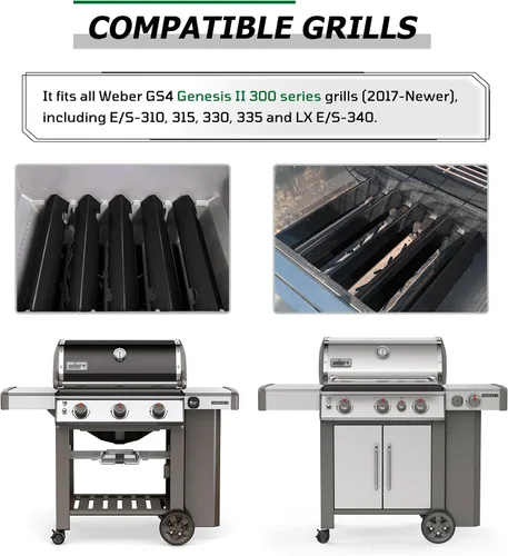 Miniatura 6 de 66032 66795 Barras aromatizantes de 17 pulgadas de repuesto para Weber GS4 Genesis II 300, E-310 E-315 E-335 E-330 S-335, piezas Genesis GS4 II LX