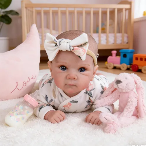 Miniatura 2 de Milidool Muñecas de bebé recién nacidas realistas de 20 pulgadas con cuerpo posable, muñecas de bebé de la vida real con accesorios para niñas