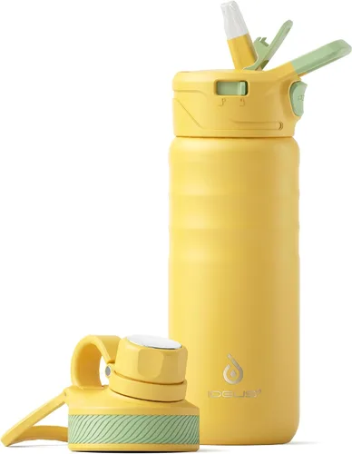 Miniatura 51 de IDEUS Botella de agua aislada de 12 onzas, botella de agua aislada de acero inoxidable para la escuela, botellas aisladas con pajitas a prueba