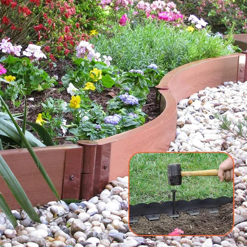 Miniatura 6 de 60 estacas de plástico para anclaje de bordes de paisaje, 8 pulgadas, para jardín, césped, patio, paisajismo, bordes de pavimentación, barrera