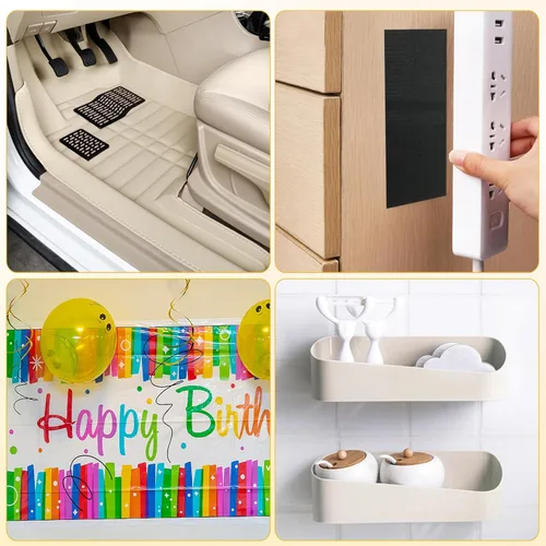 Miniatura 6 de 10 pies x 4.4 pulgadas de tiras autoadhesivas, cinta adhesiva de montaje de respaldo resistente de nylon, cintas de montaje de tela para costura