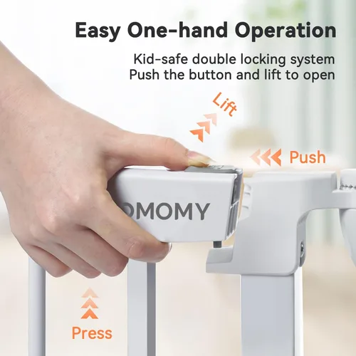 Miniatura 4 de COMOMY Puerta de bebé de 198 pulgadas extra ancha, puerta para perros, puerta para mascotas para escaleras de la casa, puertas, chimenea, puerta