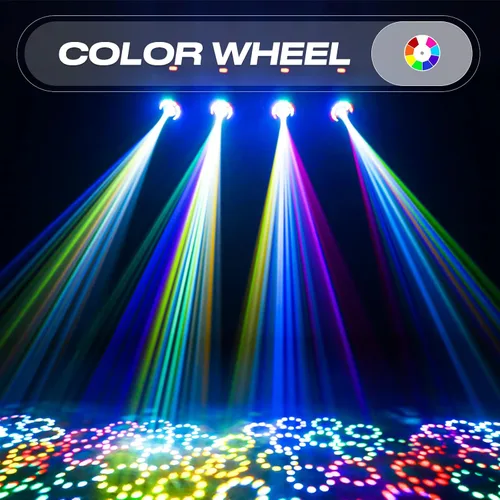 Miniatura 4 de U`King Foco LED de 108W con cabezal móvil y prisma giratorio de 18 facetas, luces de escenario para DJ con 10 gobos y haz de luz de 8