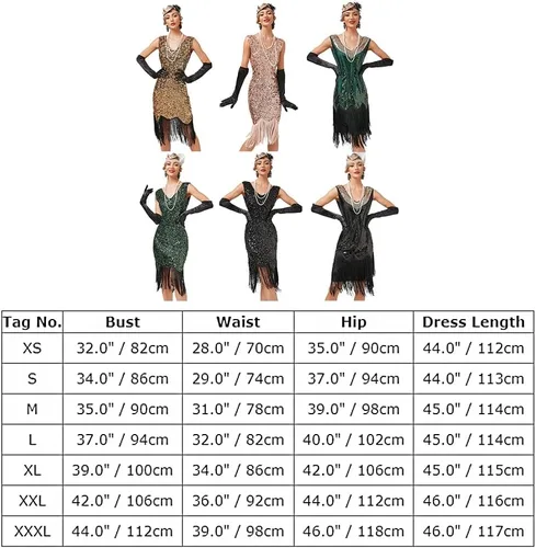 Miniatura 5 de Vestido flapper de los años 20 para mujer, vestido de baile de lentejuelas con flecos, vestido de baile de Gatsby, vestido de cóctel, vestido