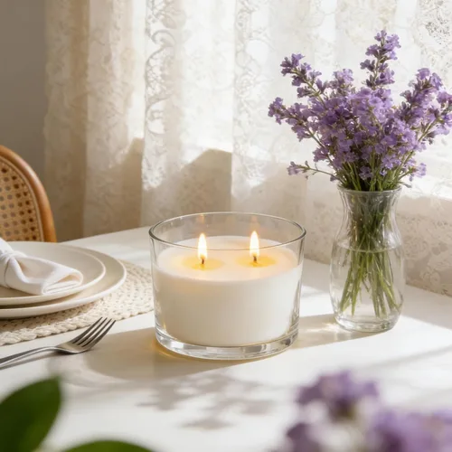 Miniatura 6 de SUPMIND Tarros de vela de 12 onzas para hacer velas, paquete de 8 tarros vacíos grandes de vidrio transparente con tapas de bambú, recipiente