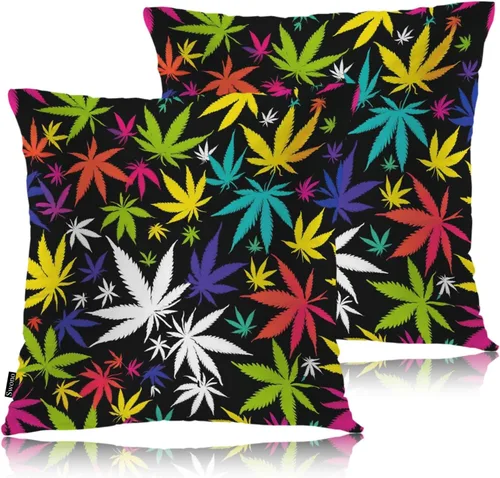 Miniatura 15 de Swono Juego de 2 fundas de almohada de 18 x 18 pulgadas, diseño floral abstracto, fundas de almohada decorativas para interiores y exteriores, sofá