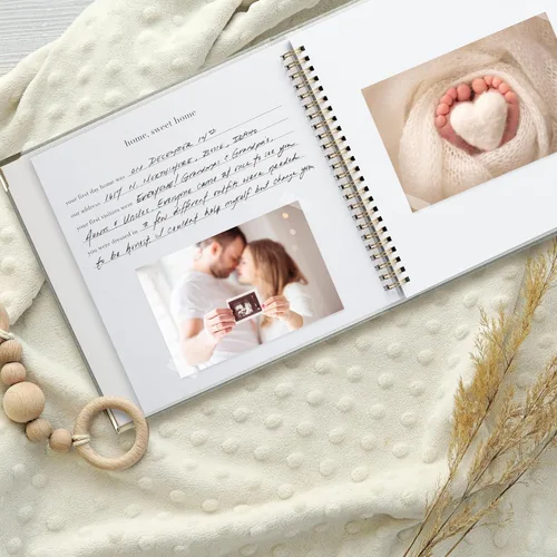Miniatura 14 de Libro de recuerdos de bebé para niños y niñas – Libro atemporal para bebés de 5 años – Libro de recortes de diario neutro o álbum de fotos
