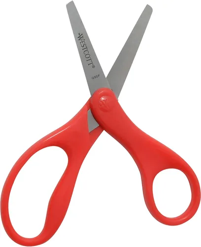 Miniatura 6 de Westcott Tijeras para niños de 5 pulgadas, romas, paquete de 12 (4 amarillas, 4 rojas, 4 azules)