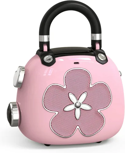 DOSS Candy - Mini altavoz Bluetooth 2 en 1 y bonito dije de bolsa con sonido fuerte, relleno ideal para calcetín navideño para mujeres, novia, Rosa
