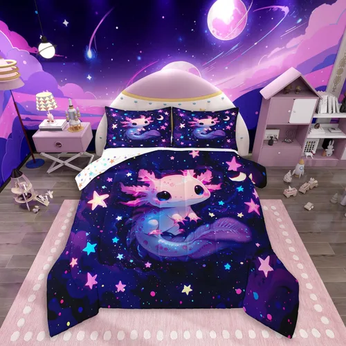 Miniatura 21 de Feelyou Juego de edredón de murciélago para niñas y niños, tamaño individual, edredón de Halloween decorativo en blanco y negro, juego de ropa