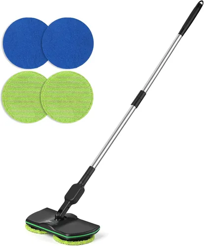 Trapeador eléctrico giratorio, almohadilla de limpieza máxima de 13 pulgadas, trapeador eléctrico inalámbrico, limpiador de piso laminado para