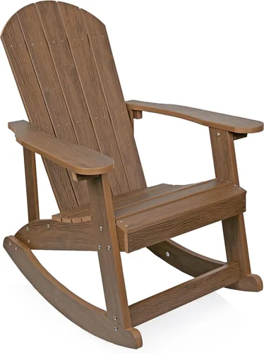 Miniatura 15 de Alpine Corporation Silla plegable Adirondack para exteriores de 38 pulgadas de alto con portavasos y otomana, diseño ergonómico clásico, muebles