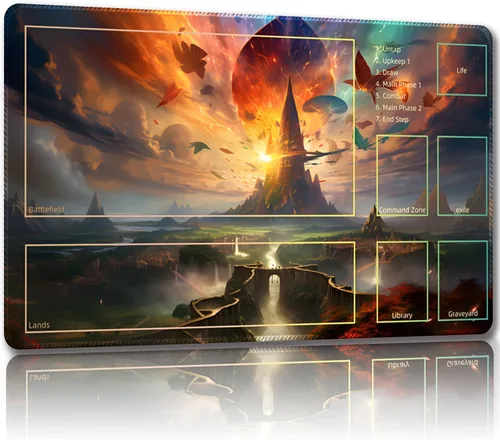 Tapete de juego para MTG con bolsas de almacenamiento gratis, tapete de juego de 24 x 14 pulgadas TCG y alfombrillas de juego de mesa para cartas