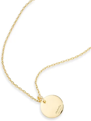 Miniatura 3 de Miabella 925 Sterling Silver or 18K Yellow Gold Over Silver Round Initial Pendant Necklace for Women 18 to 20 Inch Chain, Dainty Letter Necklace