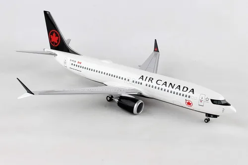 Miniatura 3 de Daron Skymarks Air Canada 737MAX8 1/100 con soporte de madera y engranaje