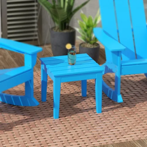Miniatura 2 de WestinTrends Ashore - Mesa auxiliar Adirondack moderna para patio al aire libre, color azul pacífico Pacific Blue
