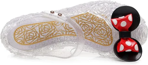 Miniatura 8 de Zapatos de gelatina para niñas, sandalias de cumpleaños de princesa de reina de la nieve para niñas pequeñas, sandalias azules con purpurina