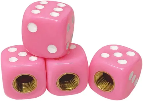 Miniatura 7 de 4 piezas Tapones para válvula de neumático de coche, universales para ruedas de vehículos, forma de dados, cubiertas universales para válvulas