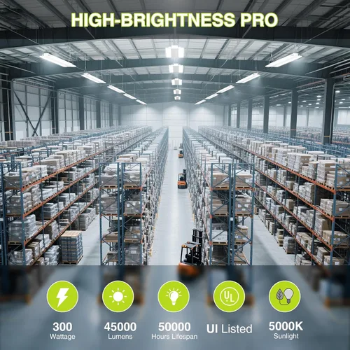 Miniatura 4 de Luz lineal LED de 300 W con sensor de movimiento, área de iluminación central más grande, 45000 lm, 120-277 V, 0-10 V, 5000 K, luces LED lineales